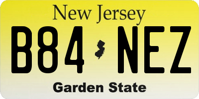 NJ license plate B84NEZ