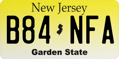 NJ license plate B84NFA