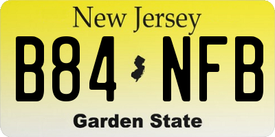 NJ license plate B84NFB