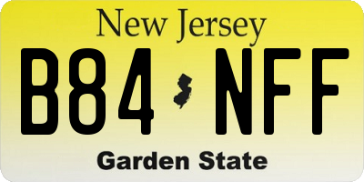 NJ license plate B84NFF