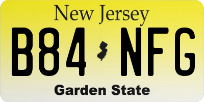 NJ license plate B84NFG