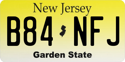 NJ license plate B84NFJ