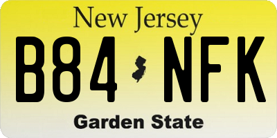 NJ license plate B84NFK