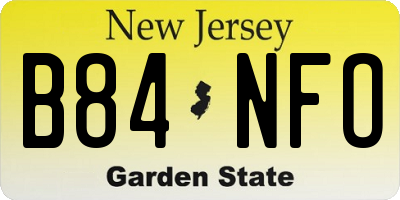 NJ license plate B84NFO