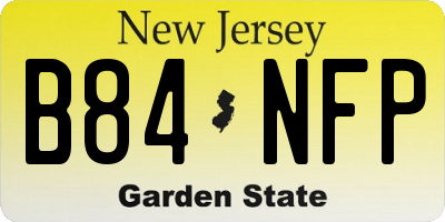 NJ license plate B84NFP