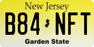 NJ license plate B84NFT