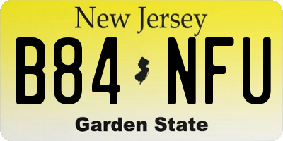 NJ license plate B84NFU