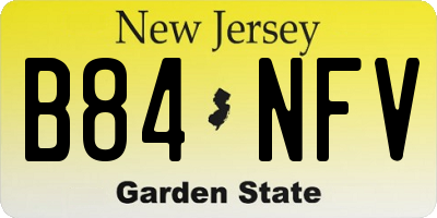 NJ license plate B84NFV
