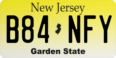 NJ license plate B84NFY