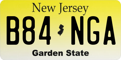 NJ license plate B84NGA