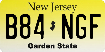 NJ license plate B84NGF