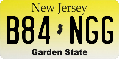NJ license plate B84NGG