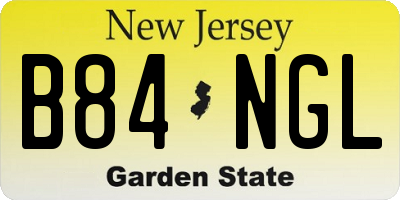 NJ license plate B84NGL