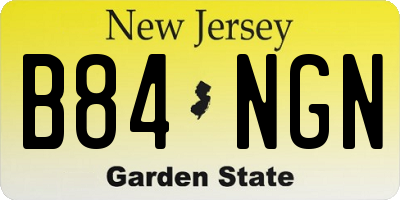 NJ license plate B84NGN