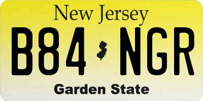 NJ license plate B84NGR