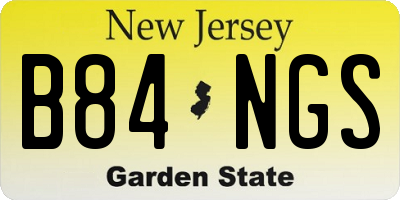 NJ license plate B84NGS