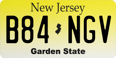 NJ license plate B84NGV