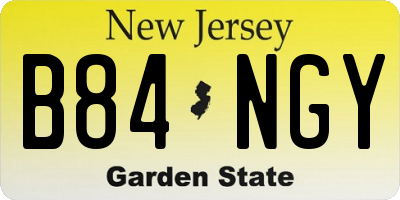 NJ license plate B84NGY