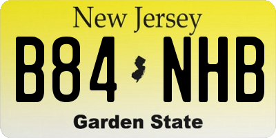NJ license plate B84NHB