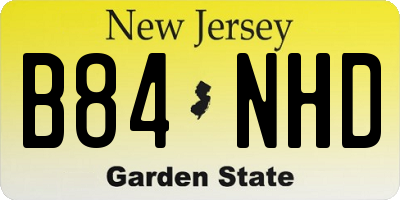 NJ license plate B84NHD