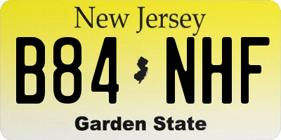 NJ license plate B84NHF
