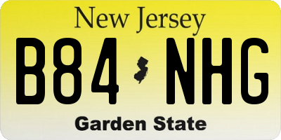 NJ license plate B84NHG