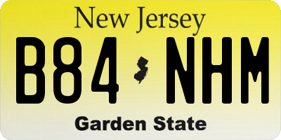 NJ license plate B84NHM