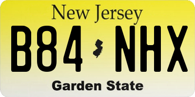 NJ license plate B84NHX