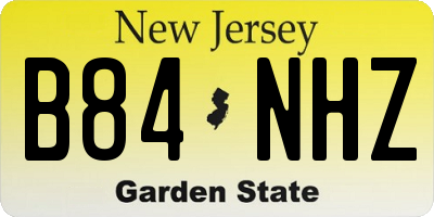 NJ license plate B84NHZ