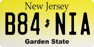 NJ license plate B84NIA