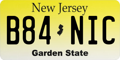 NJ license plate B84NIC