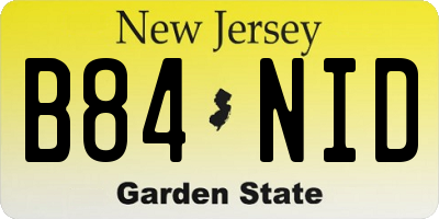 NJ license plate B84NID