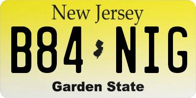 NJ license plate B84NIG