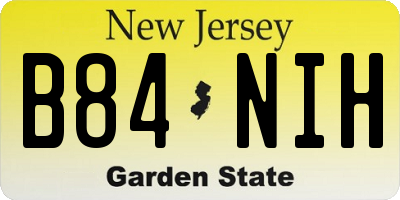 NJ license plate B84NIH