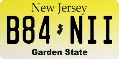 NJ license plate B84NII