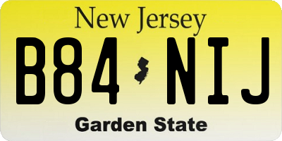 NJ license plate B84NIJ