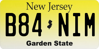 NJ license plate B84NIM