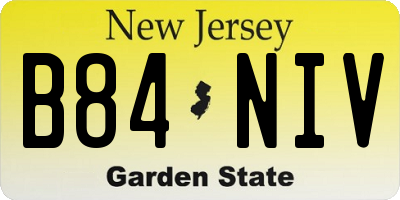 NJ license plate B84NIV