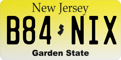 NJ license plate B84NIX