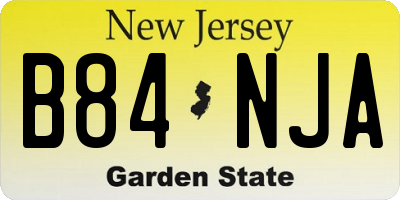 NJ license plate B84NJA