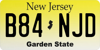 NJ license plate B84NJD