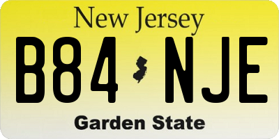 NJ license plate B84NJE