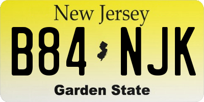 NJ license plate B84NJK