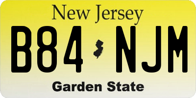 NJ license plate B84NJM