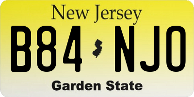 NJ license plate B84NJO