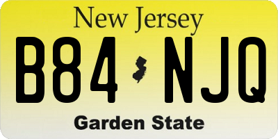 NJ license plate B84NJQ
