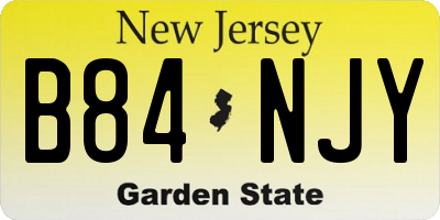 NJ license plate B84NJY
