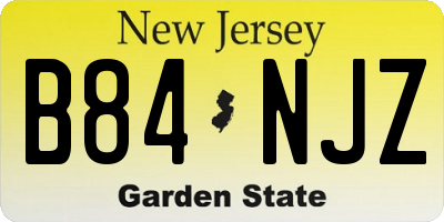 NJ license plate B84NJZ