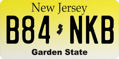NJ license plate B84NKB
