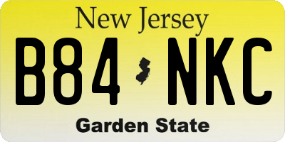 NJ license plate B84NKC
